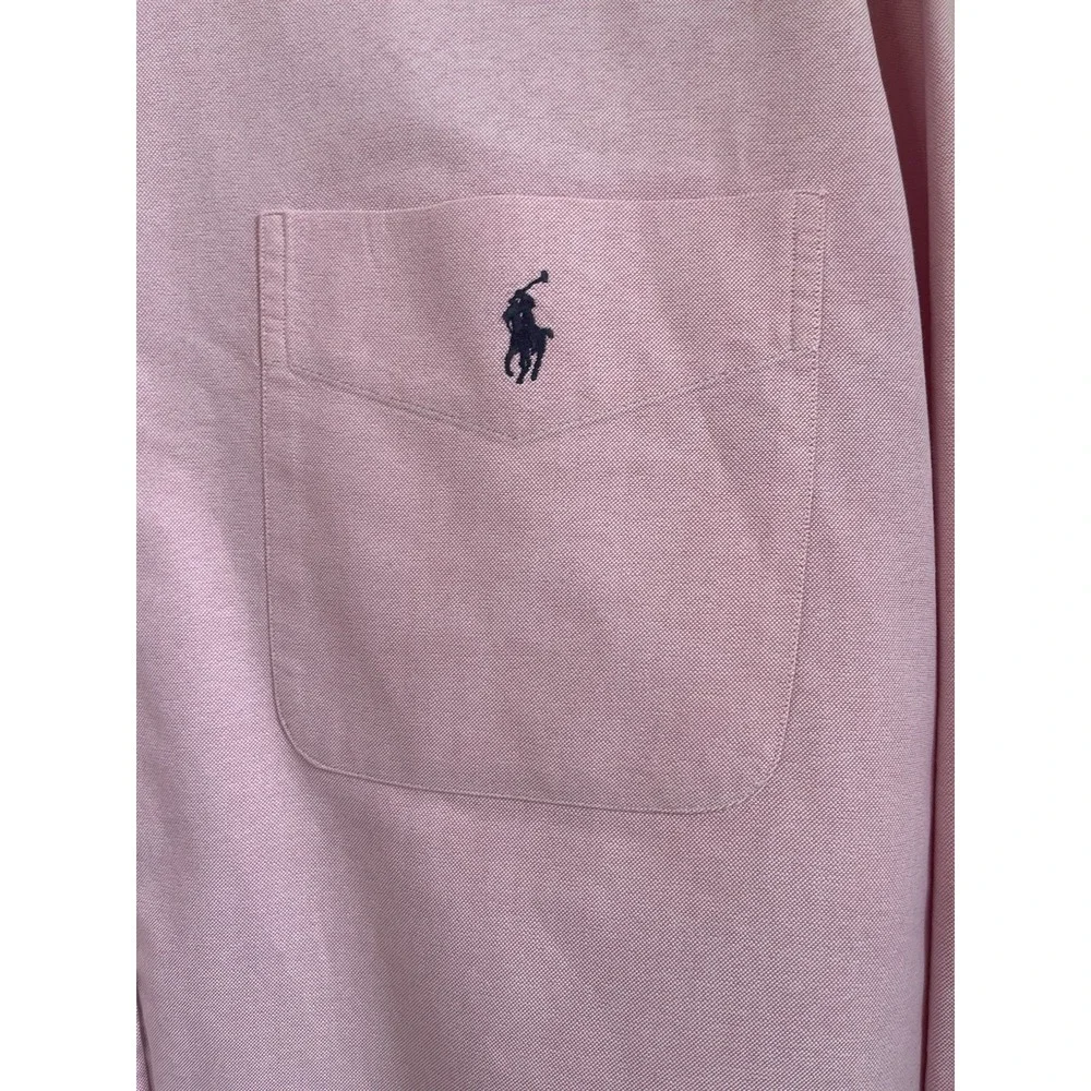 Polo Ralph Lauren Mens Button Pink Shirt Oxford Pony Logo Big Size XL